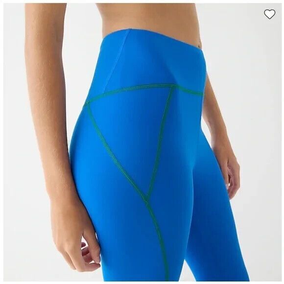 J. Crew XXS Sleek Stretch High Rise Leggings Blue Pinstripe Pull On NWT - Picture 2 of 11